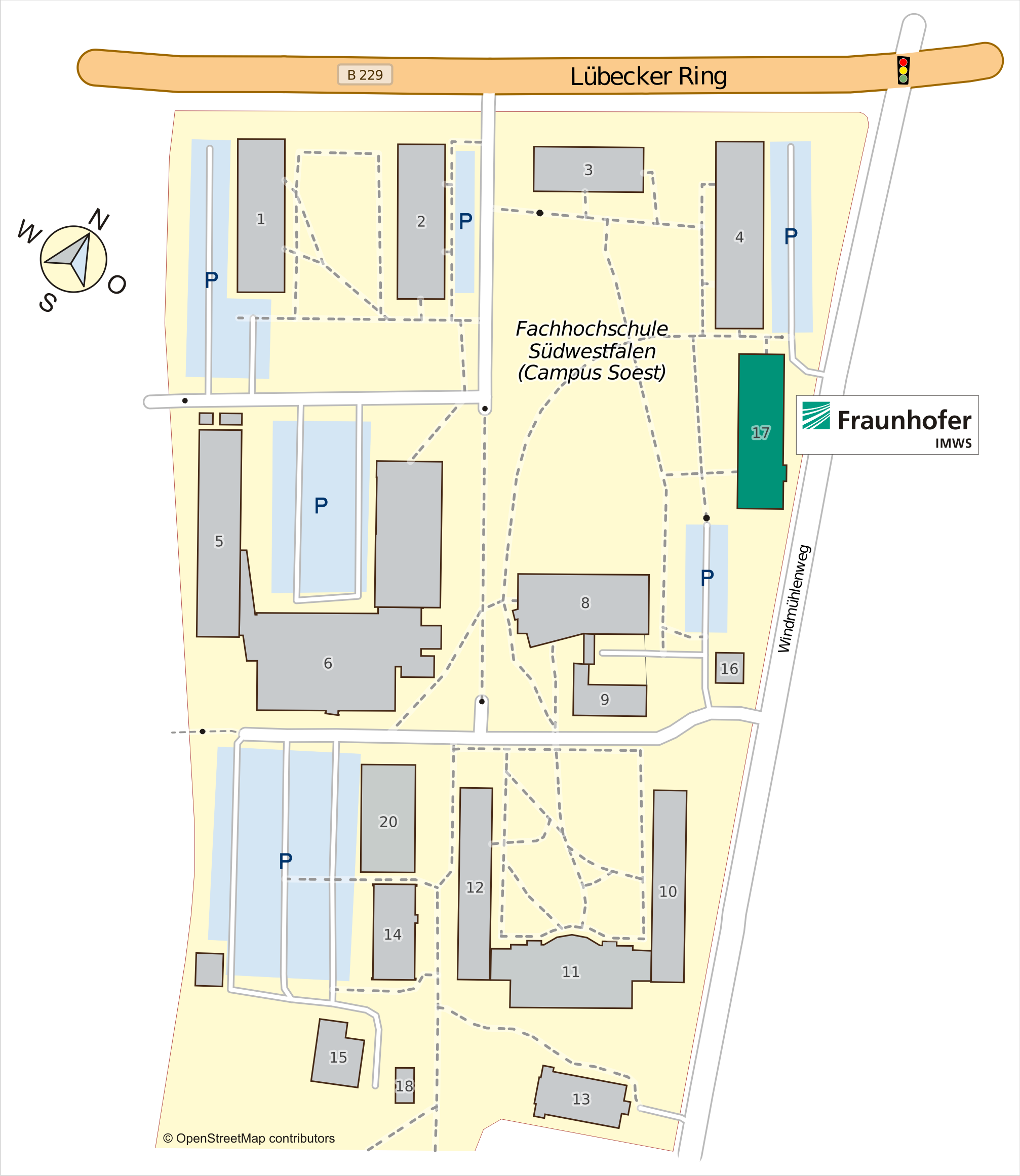 Lageplan Fraunhofer-Anwendungszentrum Soest