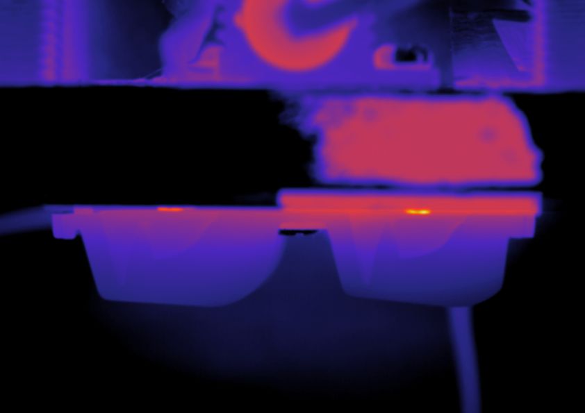 Thermografie-Messung eines Querschnitts einer LED